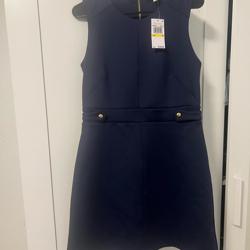 Michael Kors Navy Dress with Gold Zipper